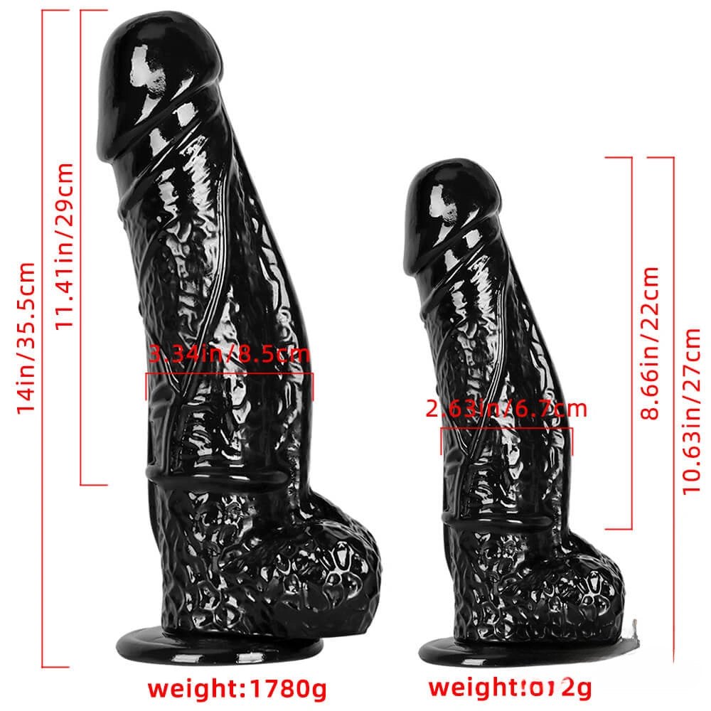 Black realistic dildo with veiny texture, photo 8