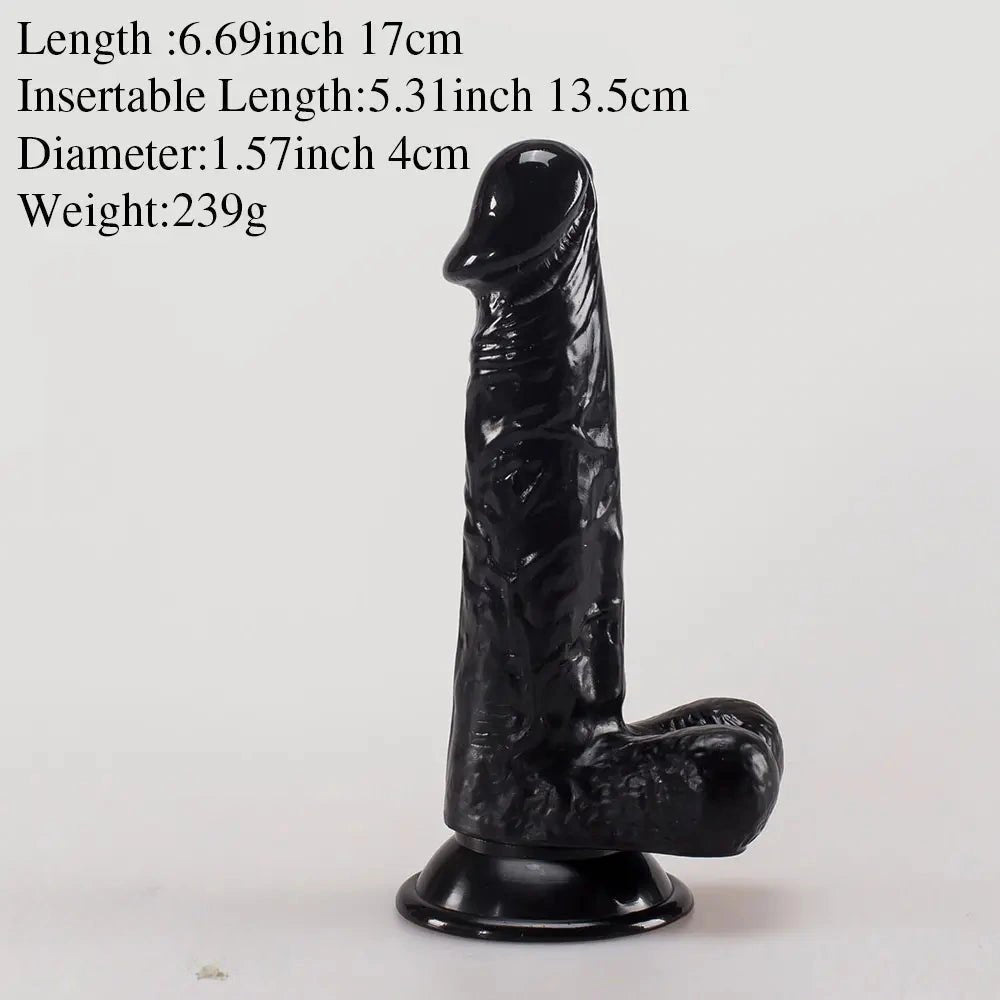 Black realistic PVC dildo, photo 1