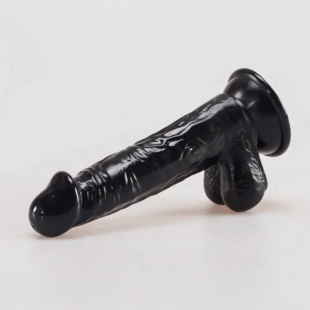 Black realistic PVC dildo, photo 11