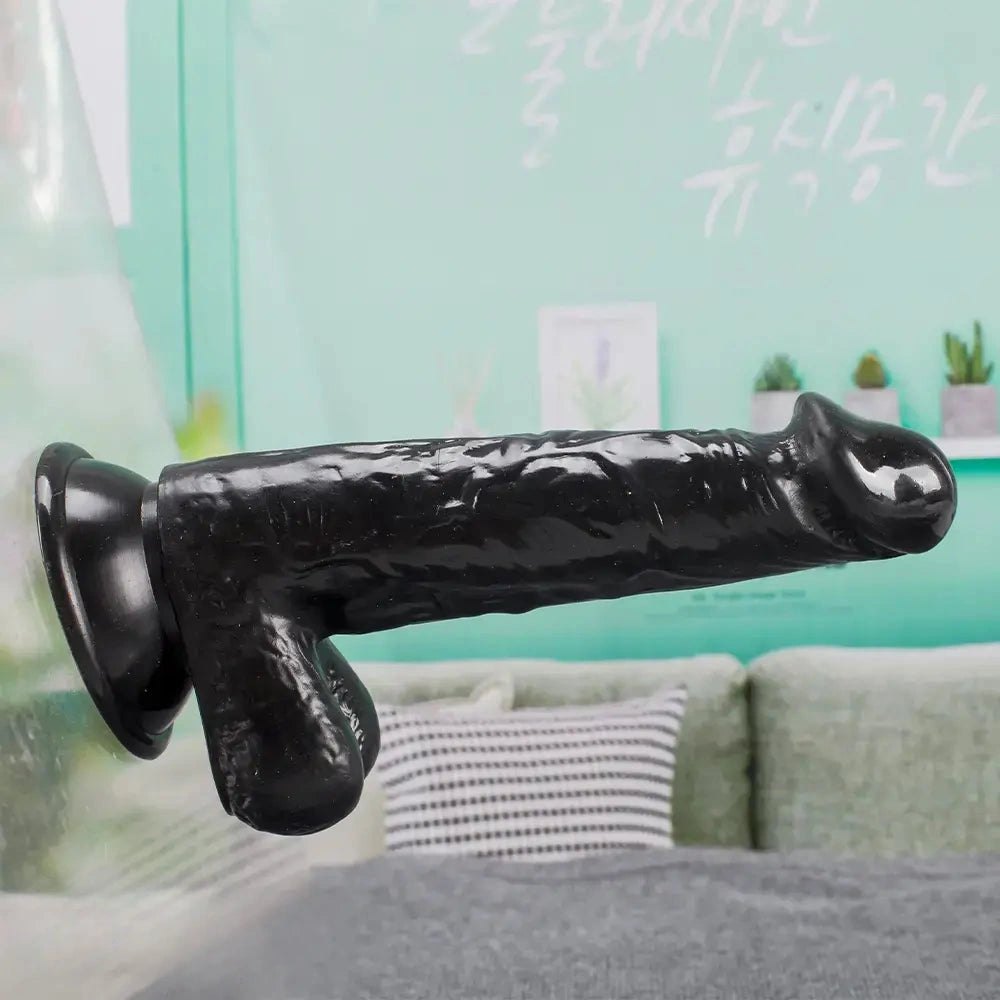 Black realistic PVC dildo, photo 3