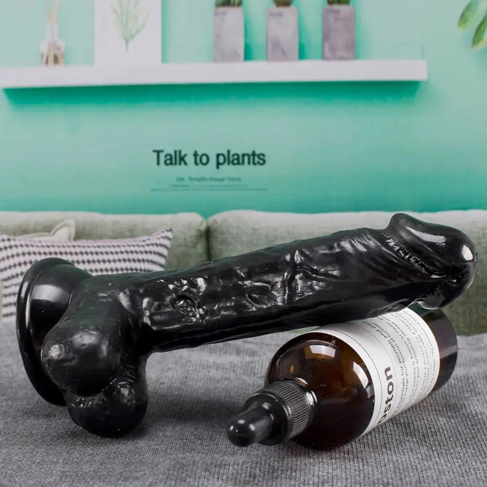 Black realistic PVC dildo, photo 4
