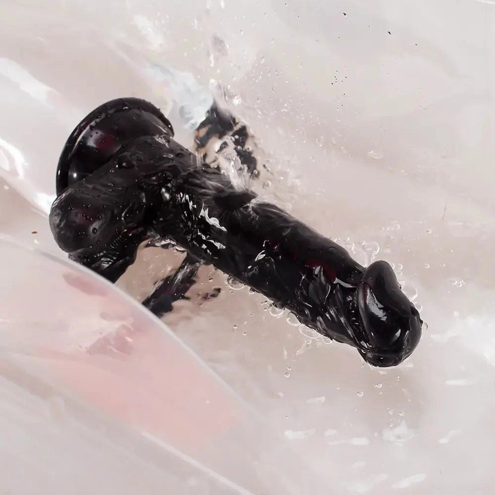 Black realistic PVC dildo, photo 8