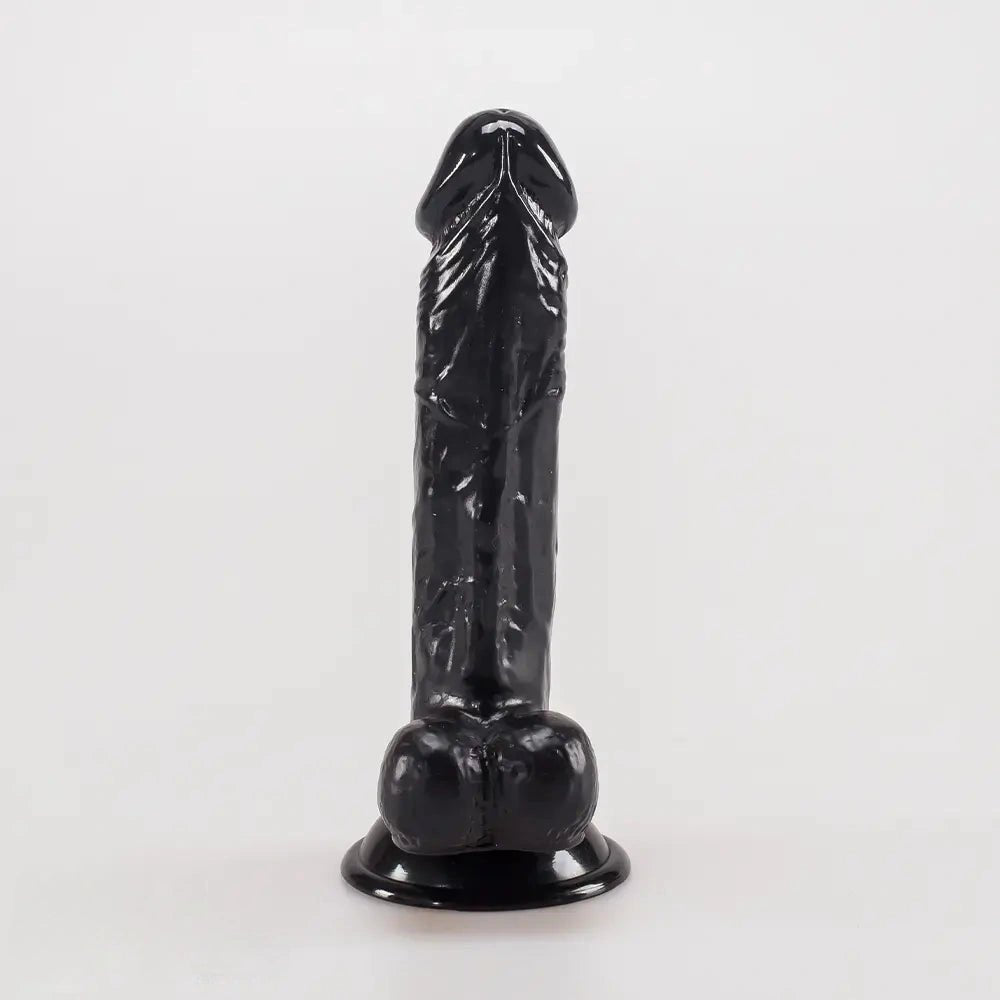 Black realistic PVC dildo, photo 9