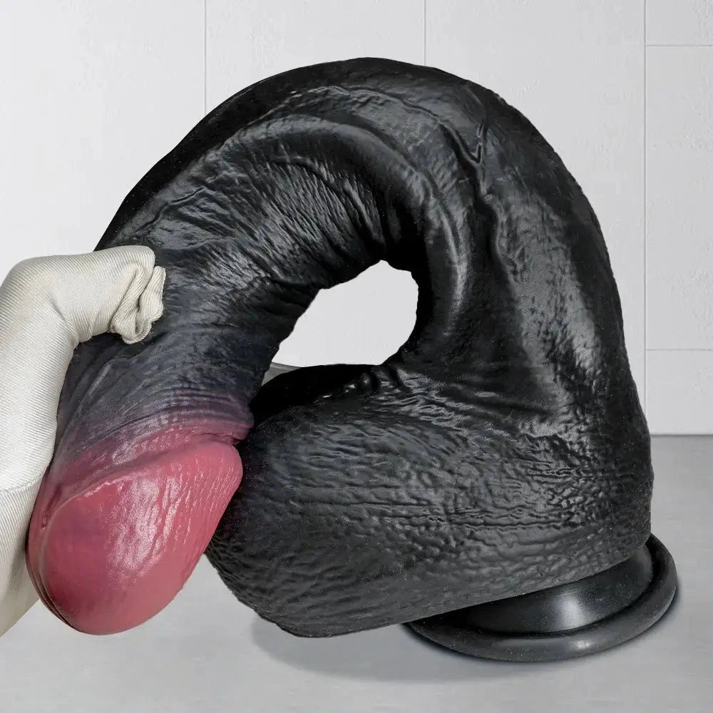 Black silicone realistic strap-on dildo, photo 15