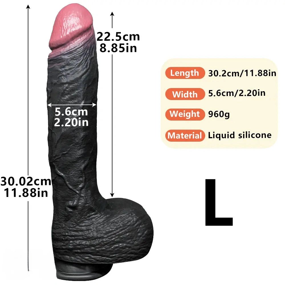 Black silicone realistic strap-on dildo, photo 19