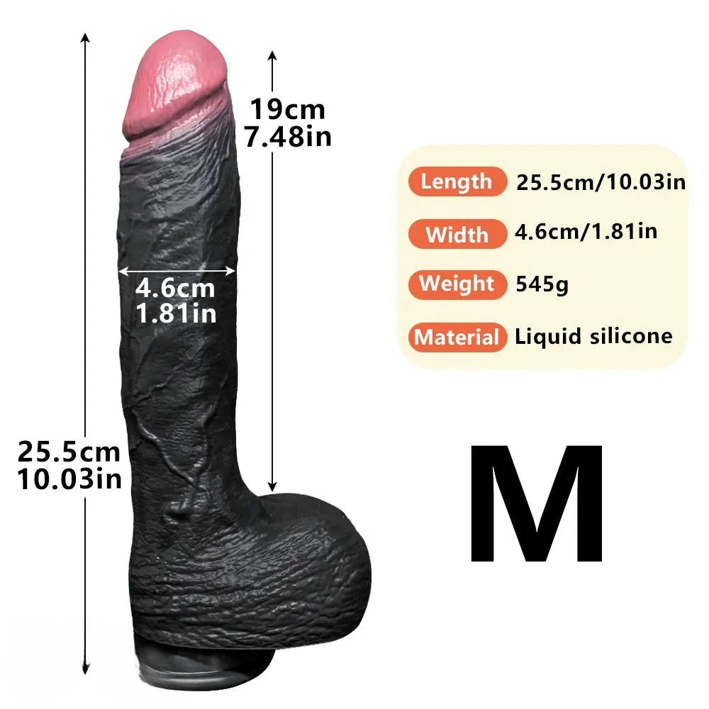 Black silicone realistic strap-on dildo, photo 20
