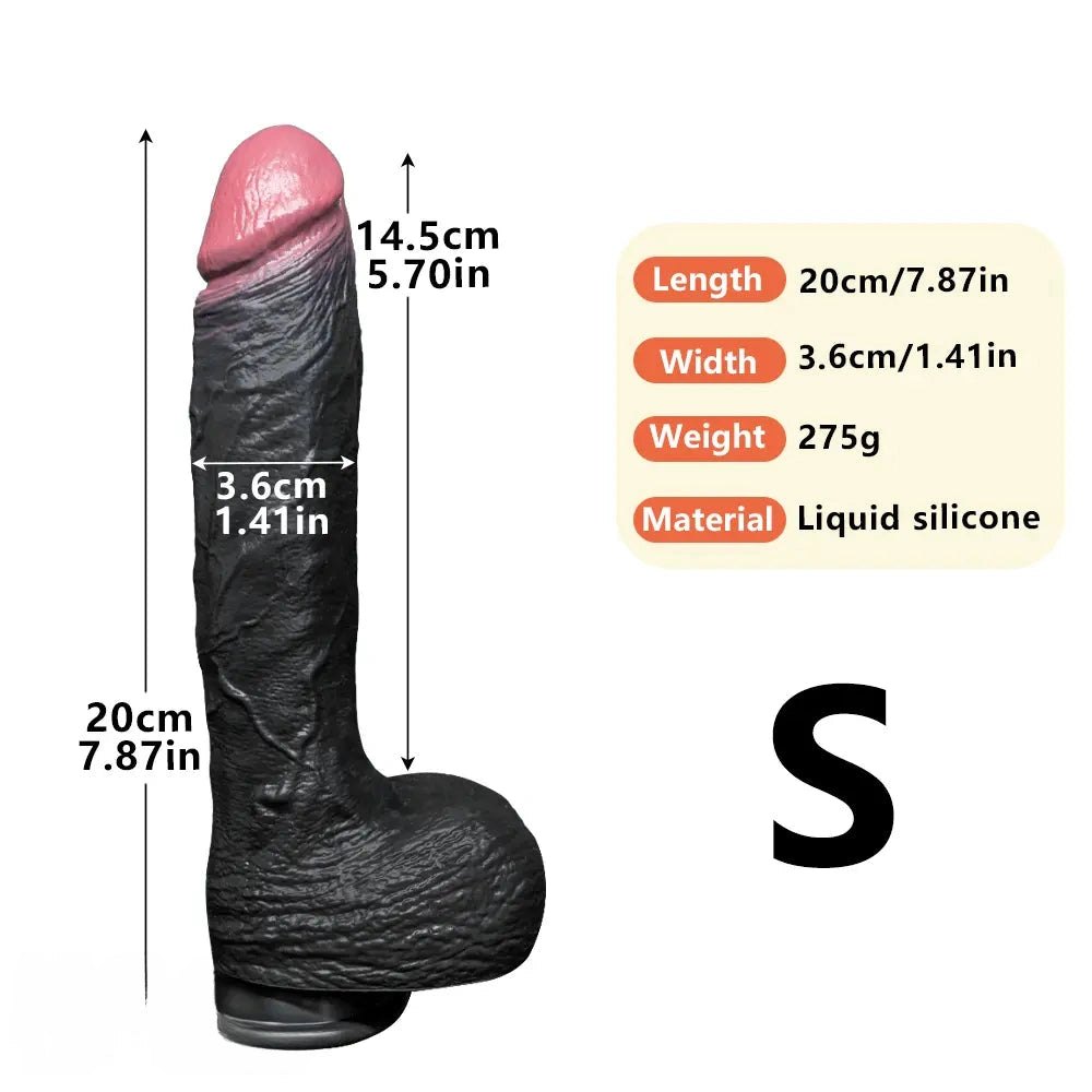 Black silicone realistic strap-on dildo, photo 21