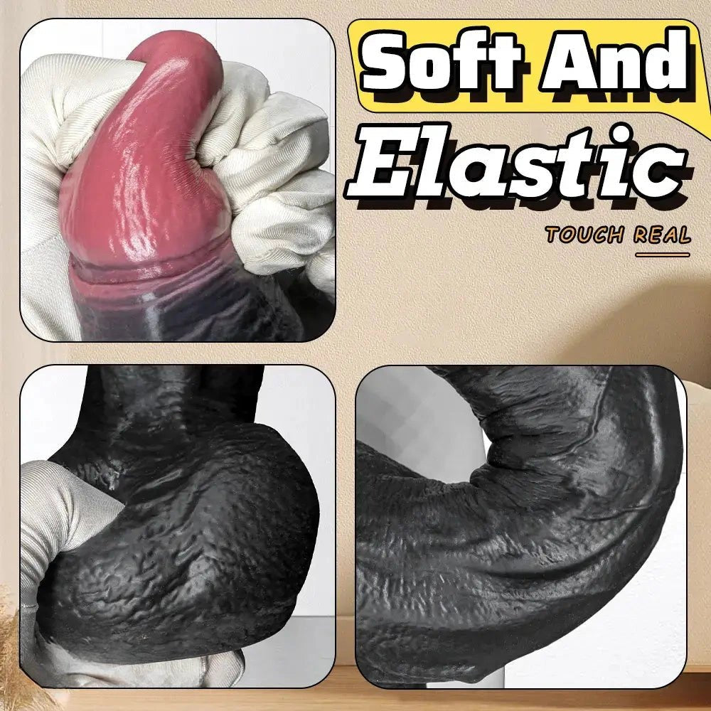 Black silicone realistic strap-on dildo, photo 8