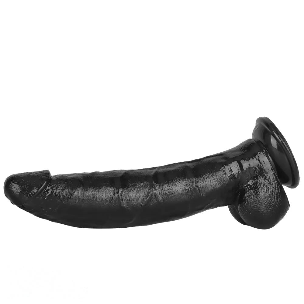 Black realistic pvc dildo with suction cup base, photo 11