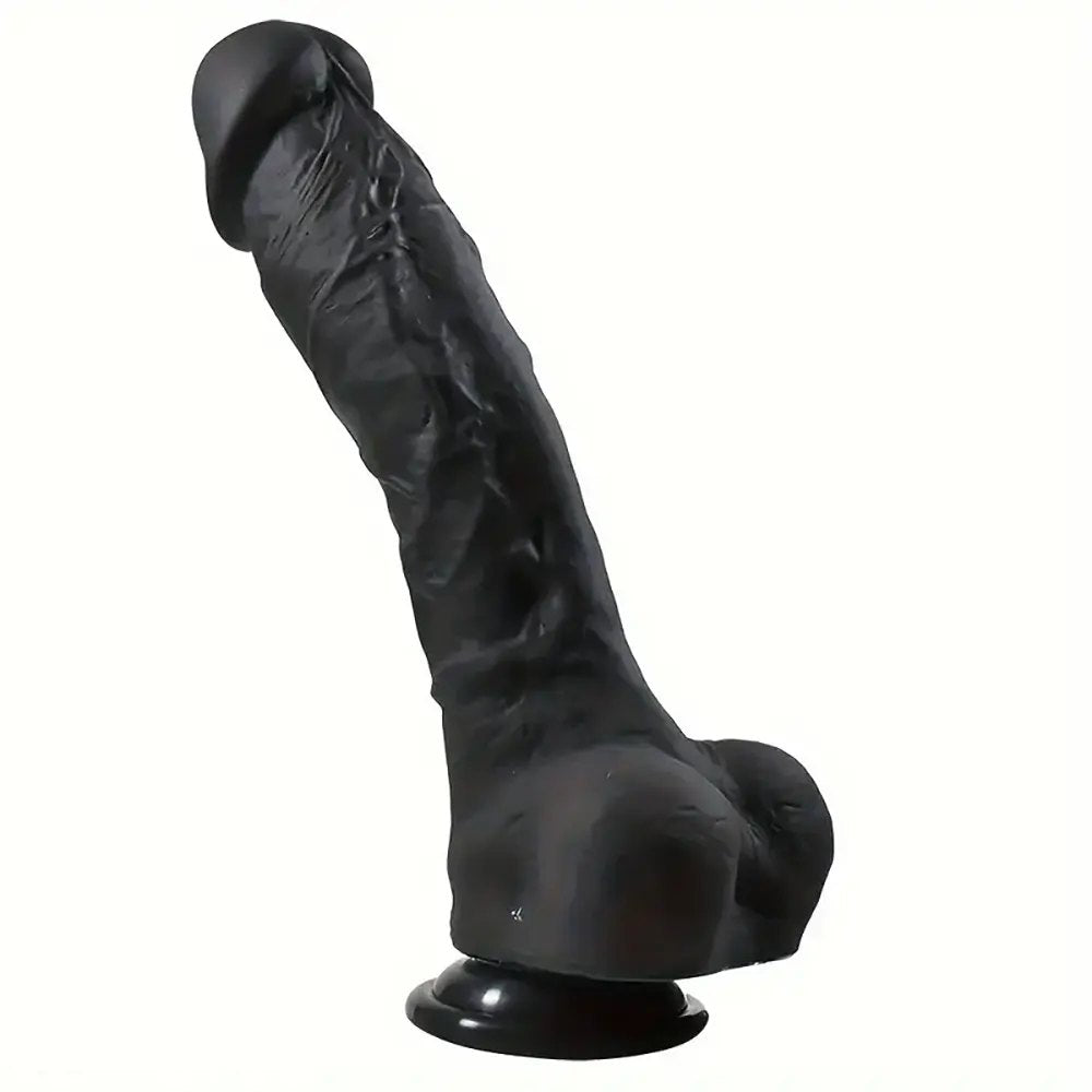 Black silicone realistic dildo, photo 1
