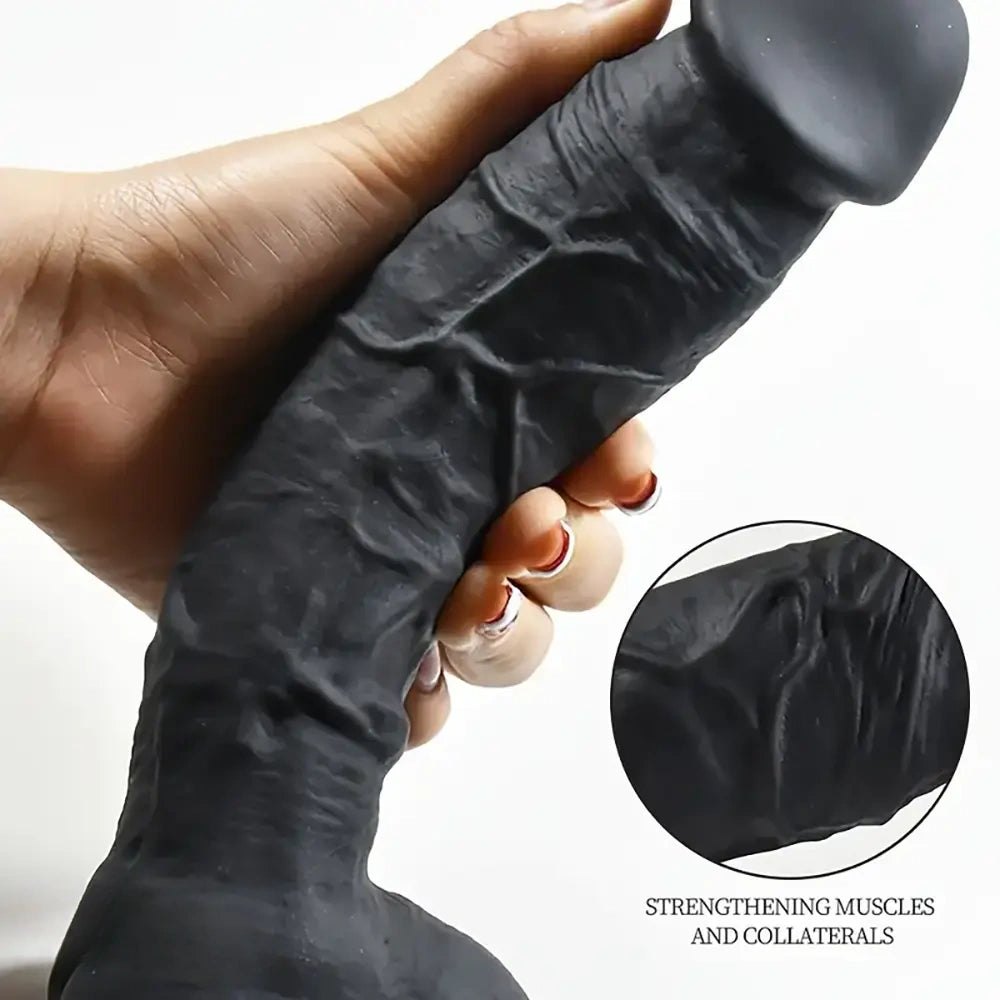 Black silicone realistic dildo, photo 10