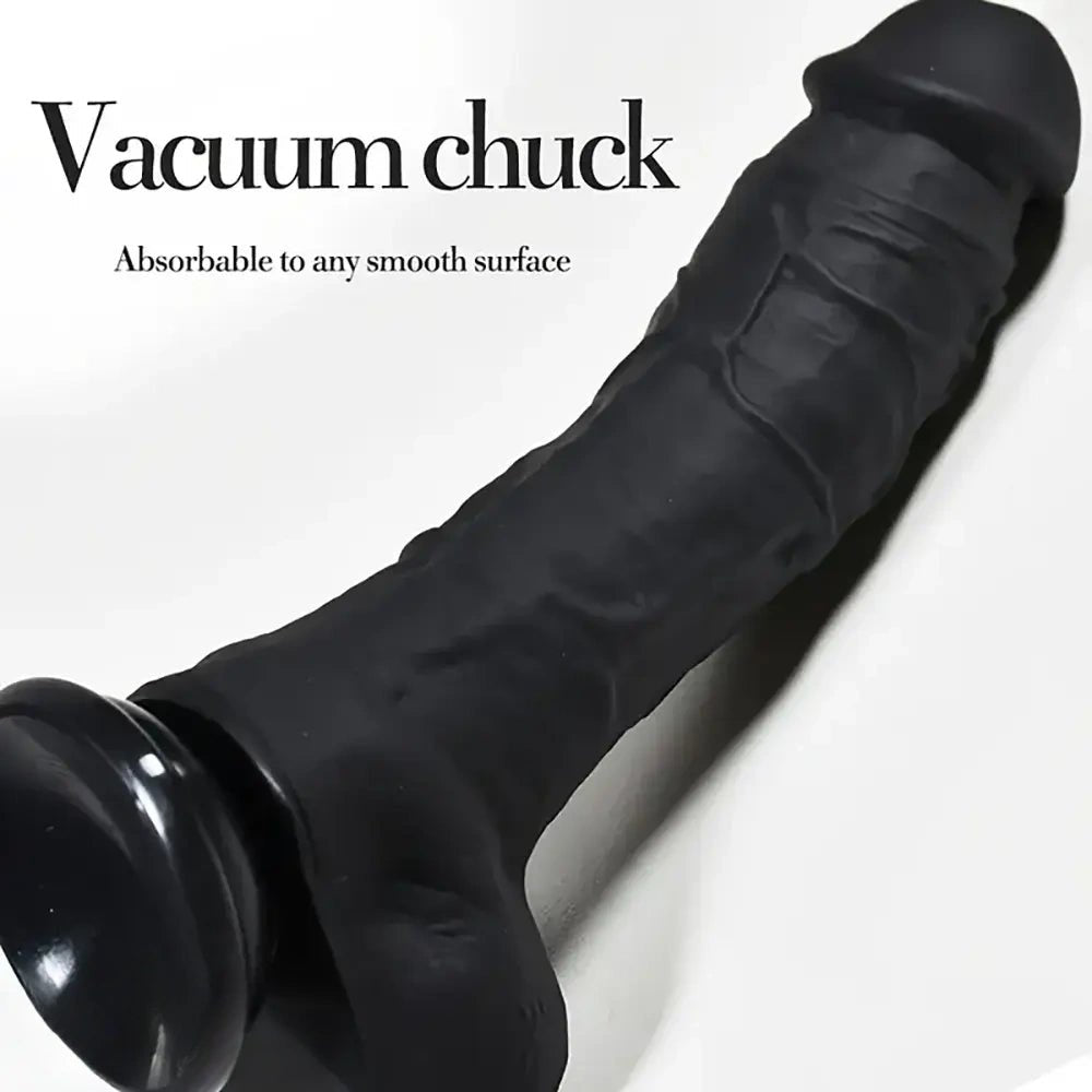 Black silicone realistic dildo, photo 2