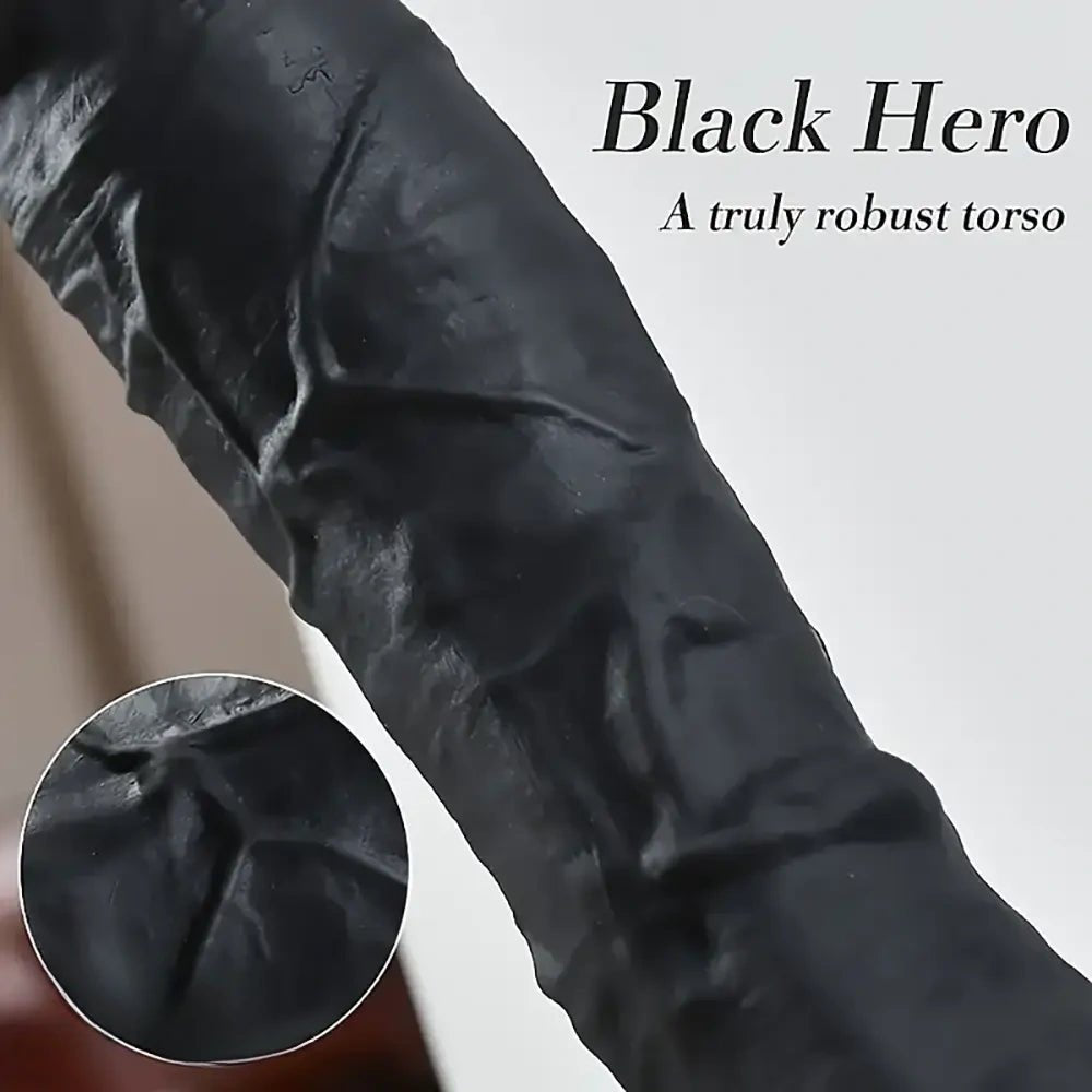 Black silicone realistic dildo, photo 4