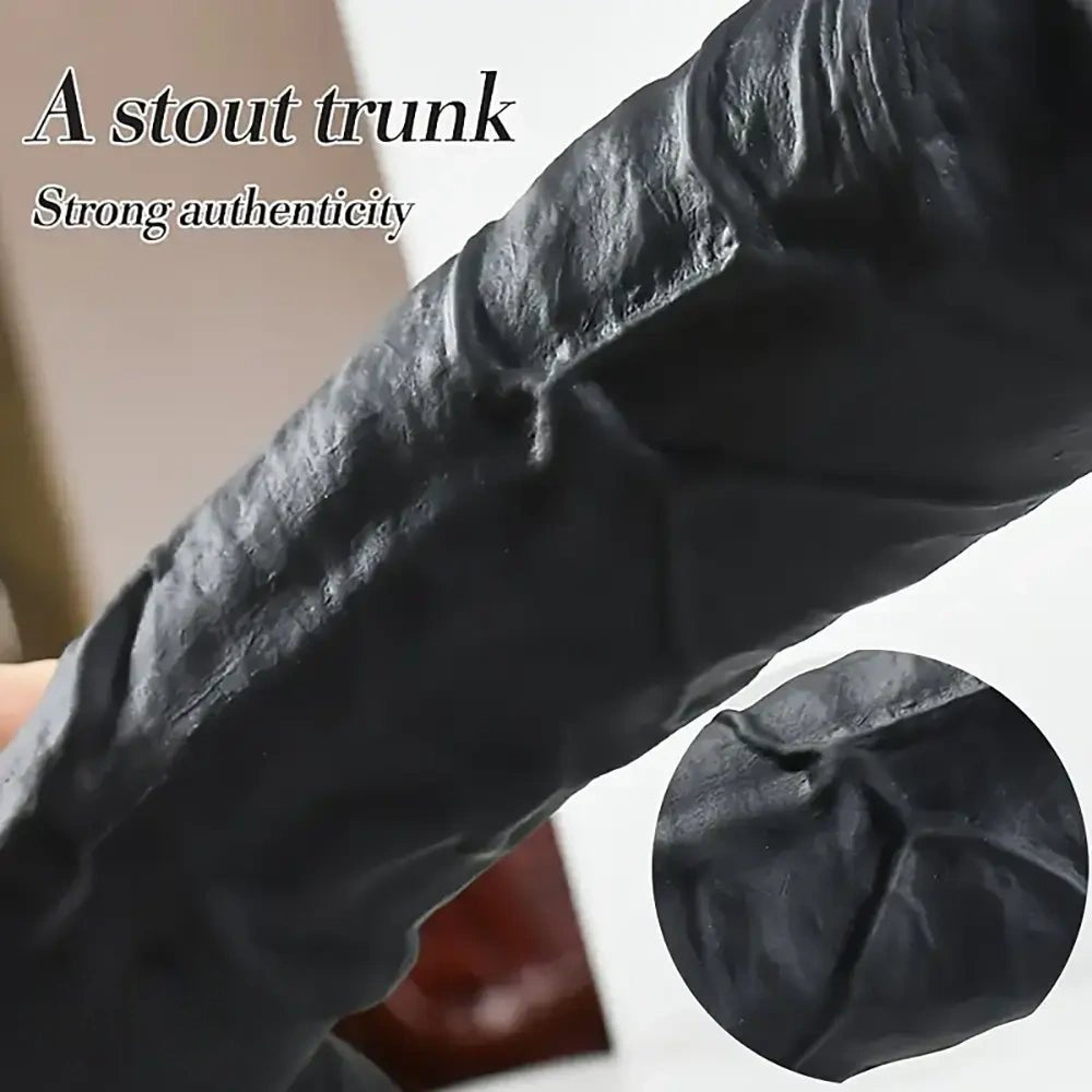 Black silicone realistic dildo, photo 5