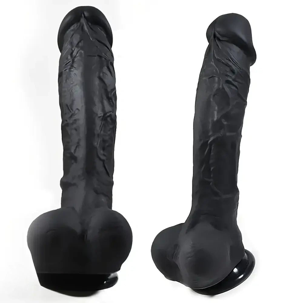 Black silicone realistic dildo, photo 7