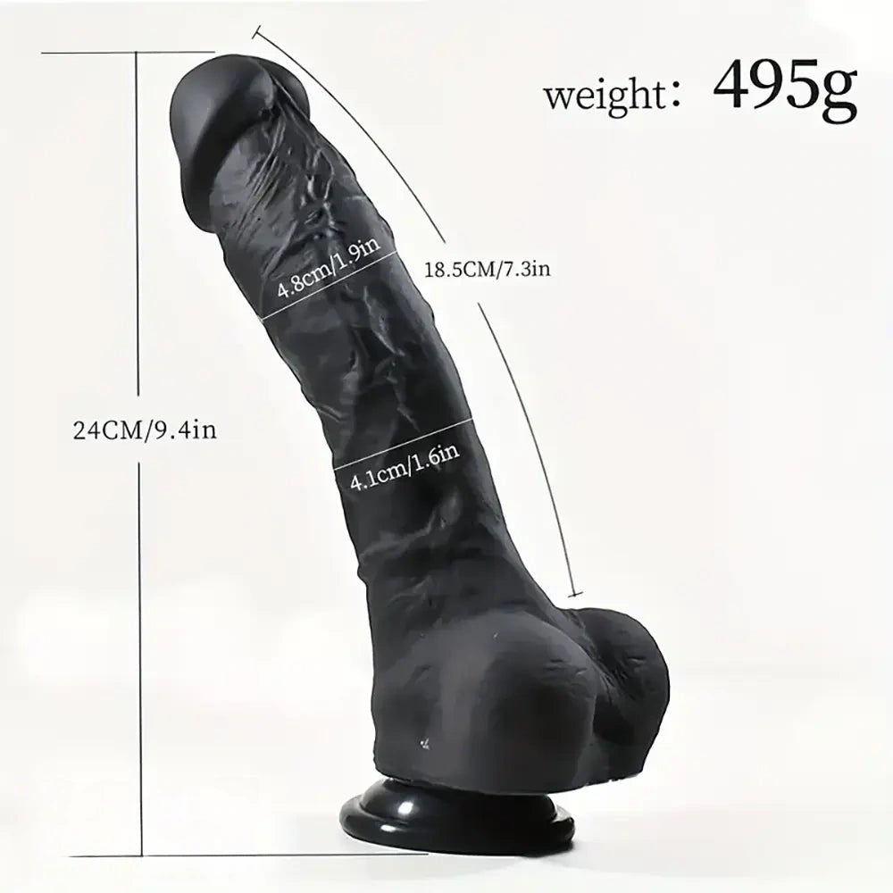 Black silicone realistic dildo, photo 8