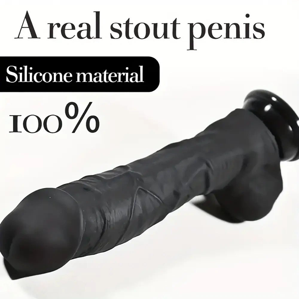 Black silicone realistic dildo, photo 9