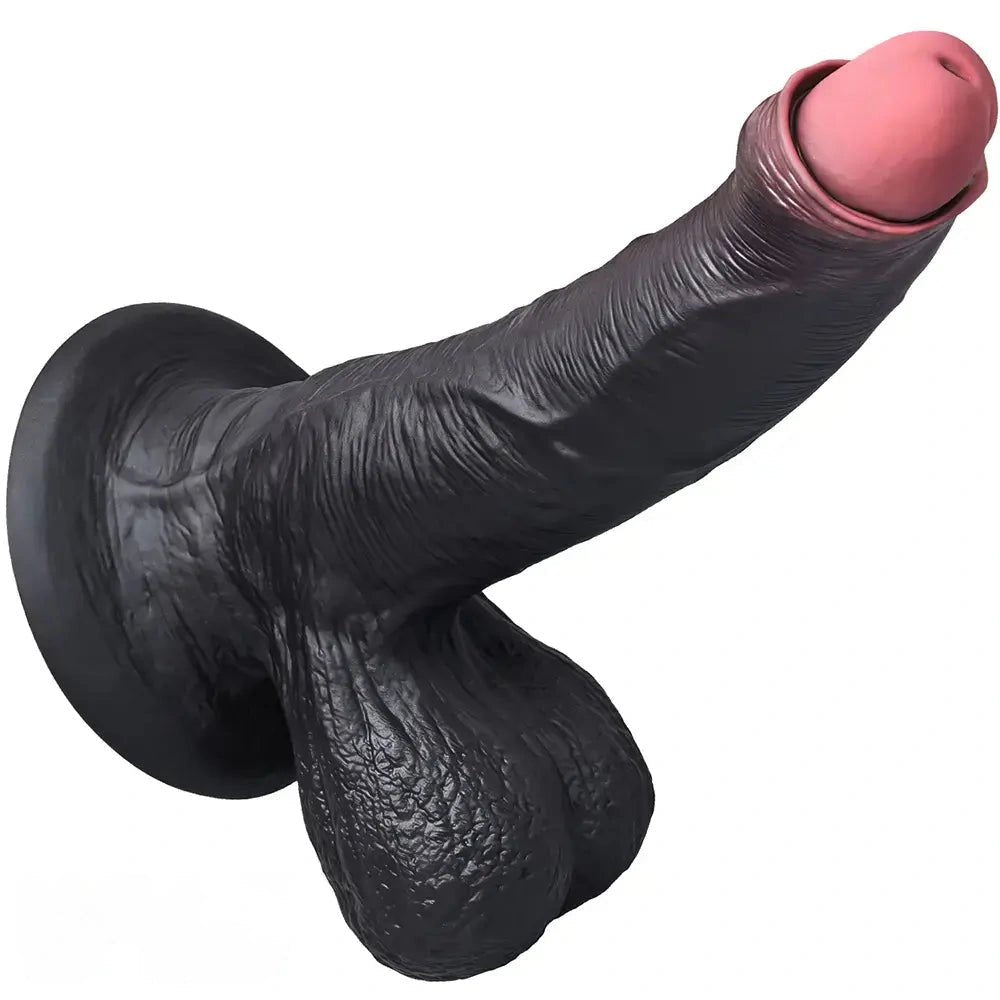 Black realistic suction cup dildo, photo 1