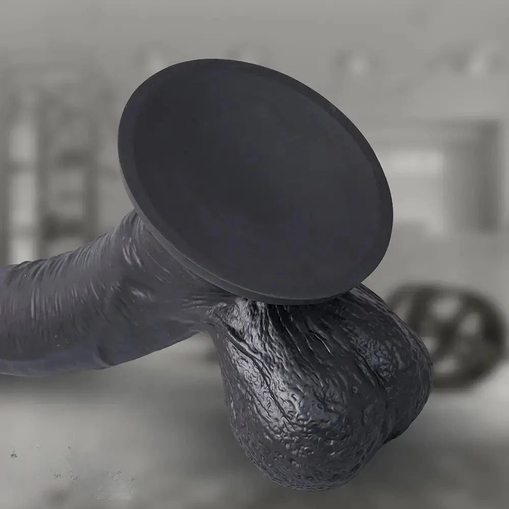 Black realistic suction cup dildo, photo 10