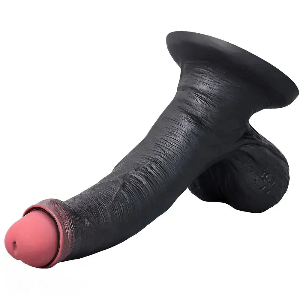 Black realistic suction cup dildo, photo 11