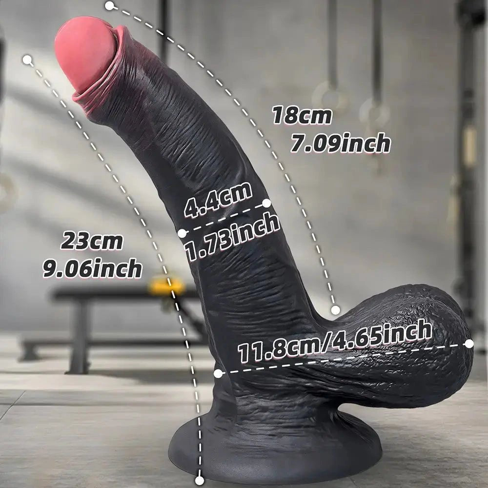 Black realistic suction cup dildo, photo 5