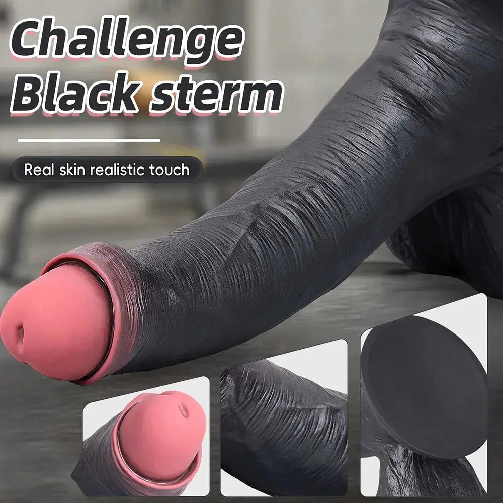 Black realistic suction cup dildo, photo 6