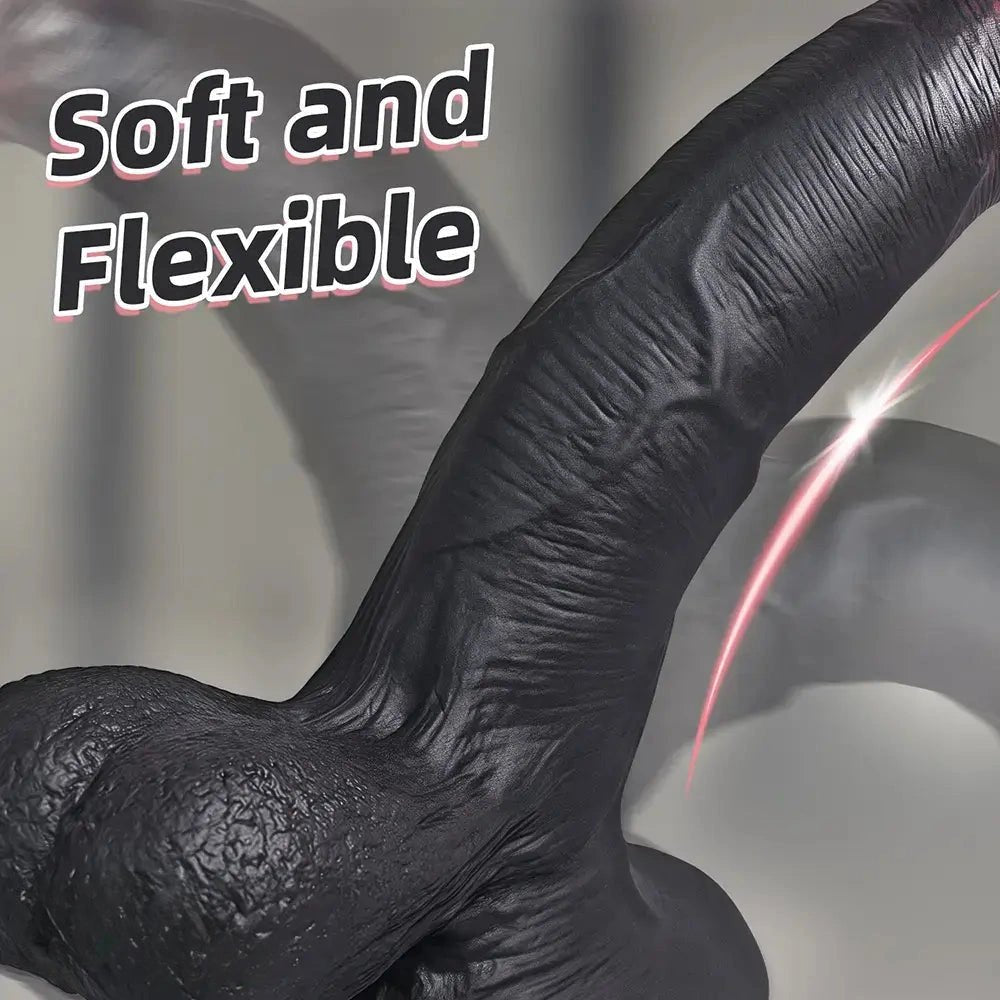 Black realistic suction cup dildo, photo 8