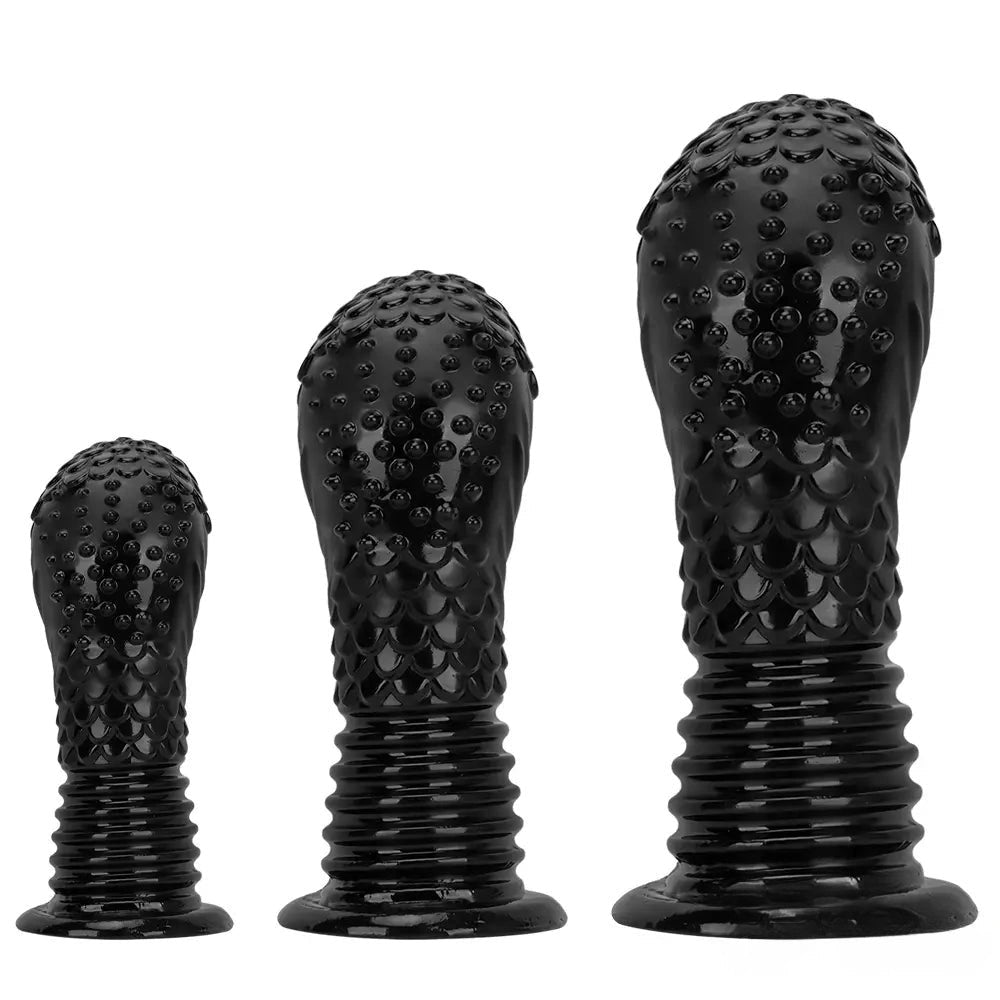 Black ribbed pvc fantasy dildo, photo 12