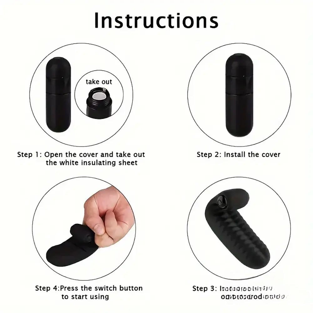 Black ribbed finger vibrator sleeve, photo 5