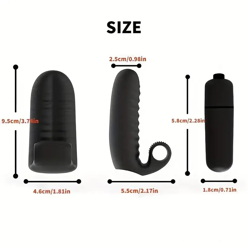 Black ribbed finger vibrator sleeve, photo 9