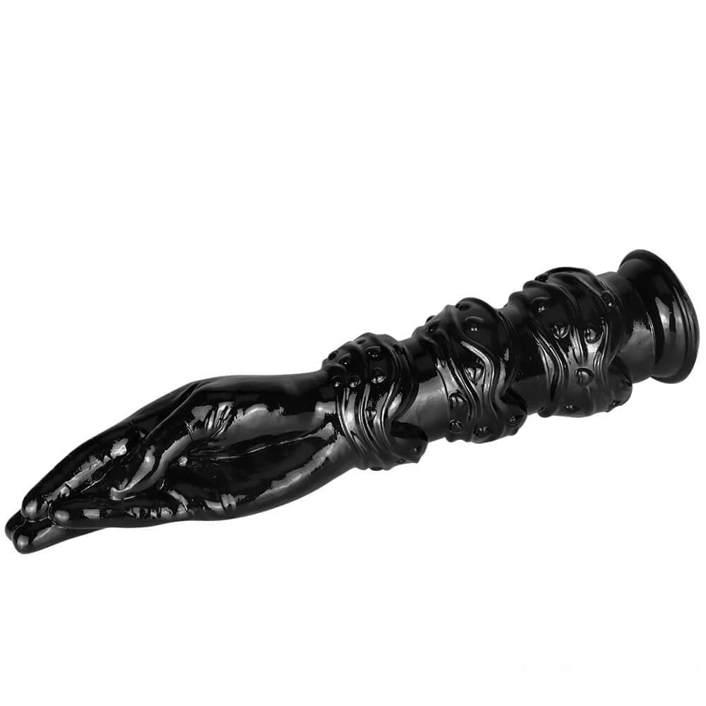 Black ribbed fisting hand dildo, photo 8