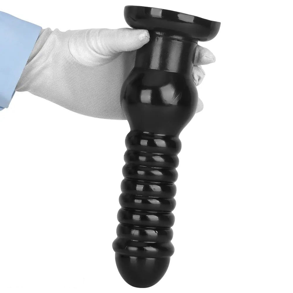 Black ribbed knot fantasy dildo, photo 10