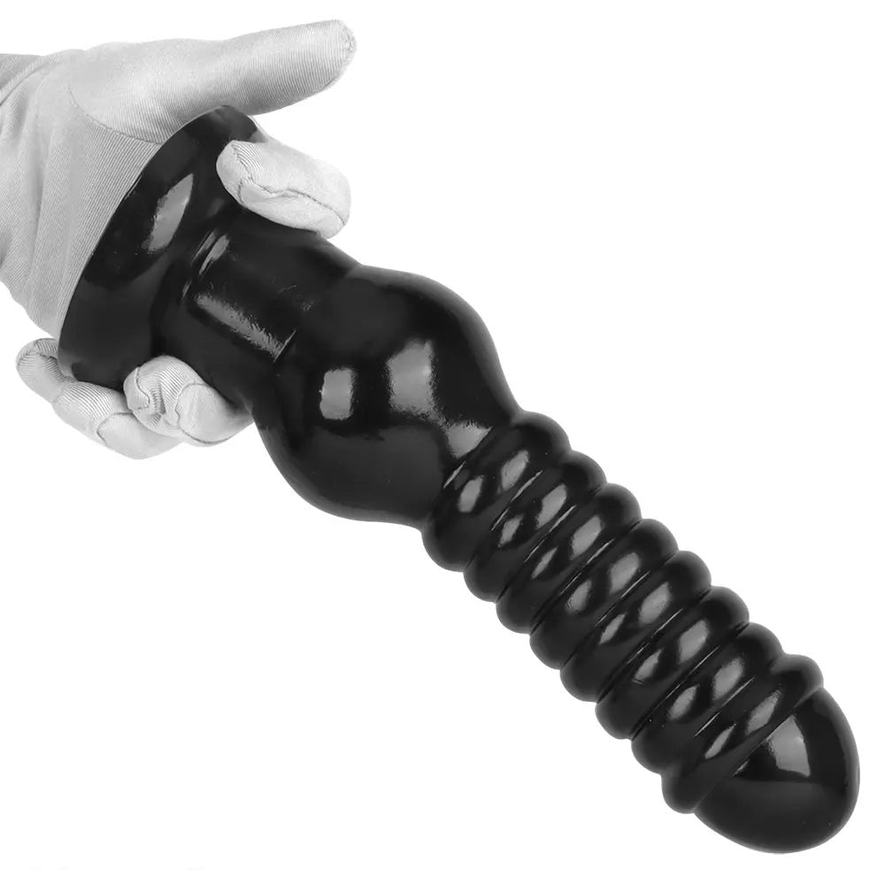 Black ribbed knot fantasy dildo, photo 15