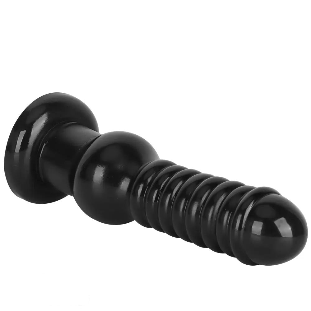 Black ribbed knot fantasy dildo, photo 2