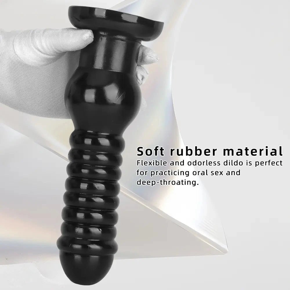 Black ribbed knot fantasy dildo, photo 5