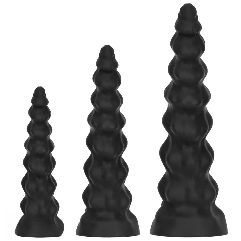 Black ribbed silicone large dildo, photo 13
