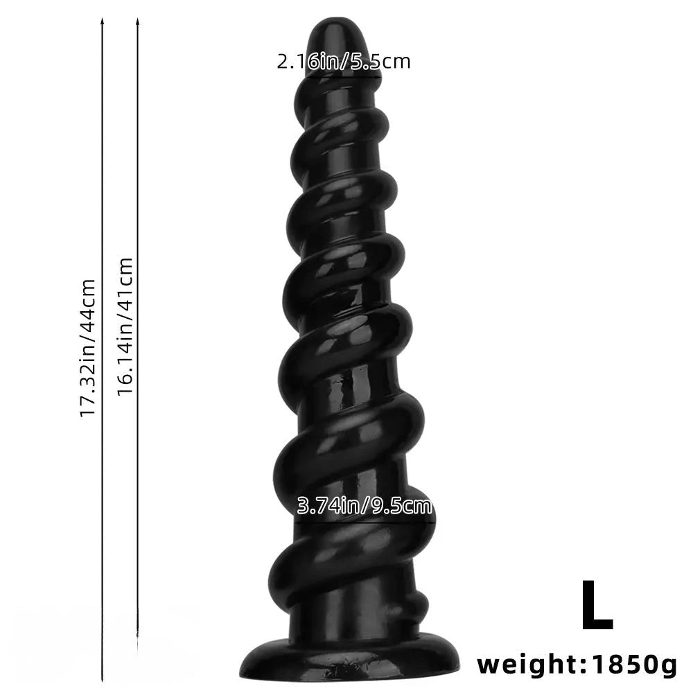 Black ribbed pvc thick dildo, photo 10