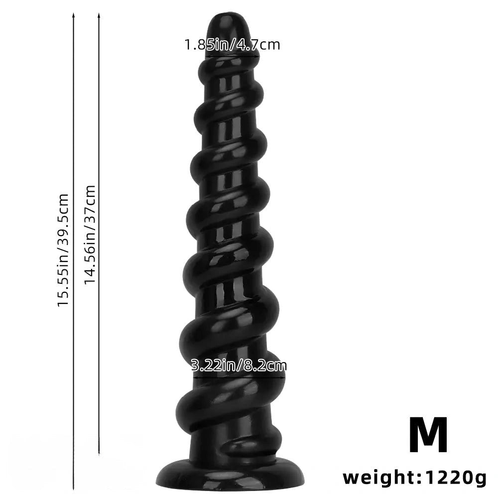 Black ribbed pvc thick dildo, photo 11