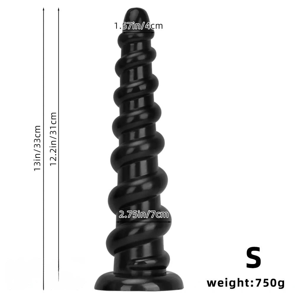 Black ribbed pvc thick dildo, photo 12