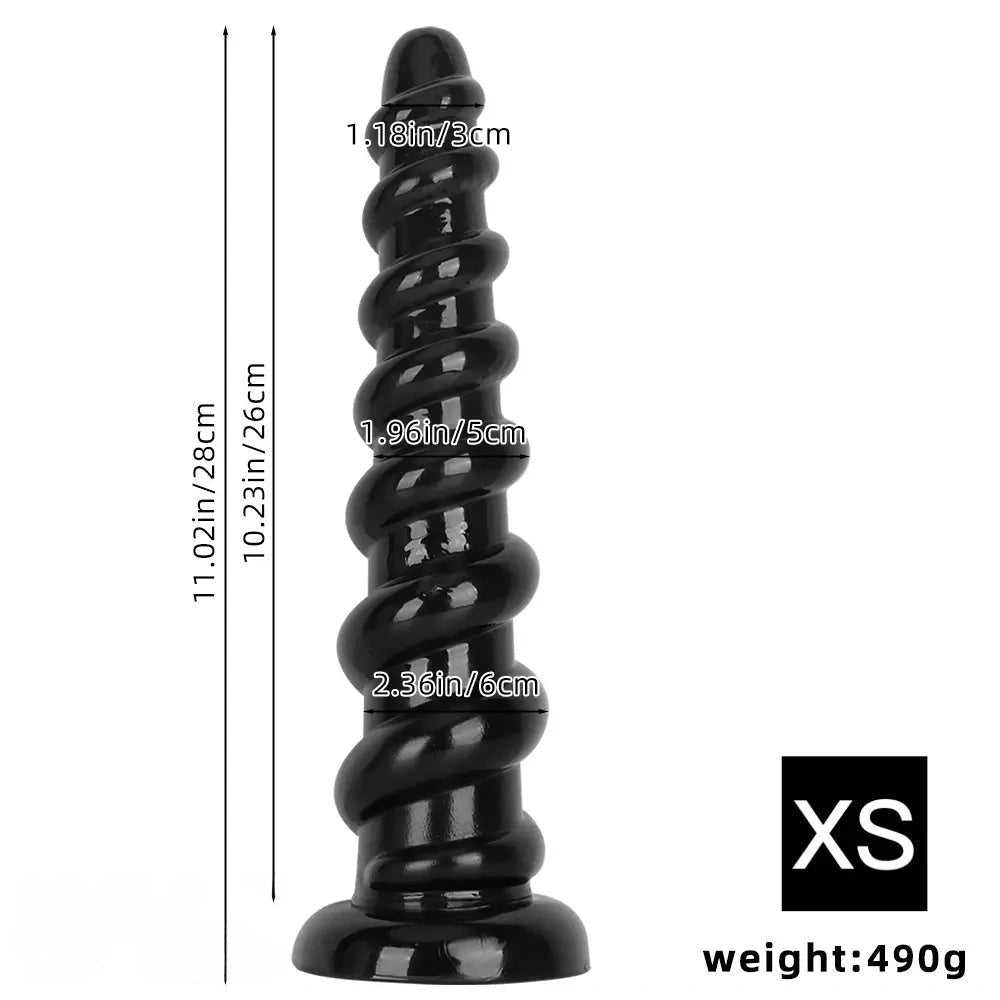 Black ribbed pvc thick dildo, photo 13
