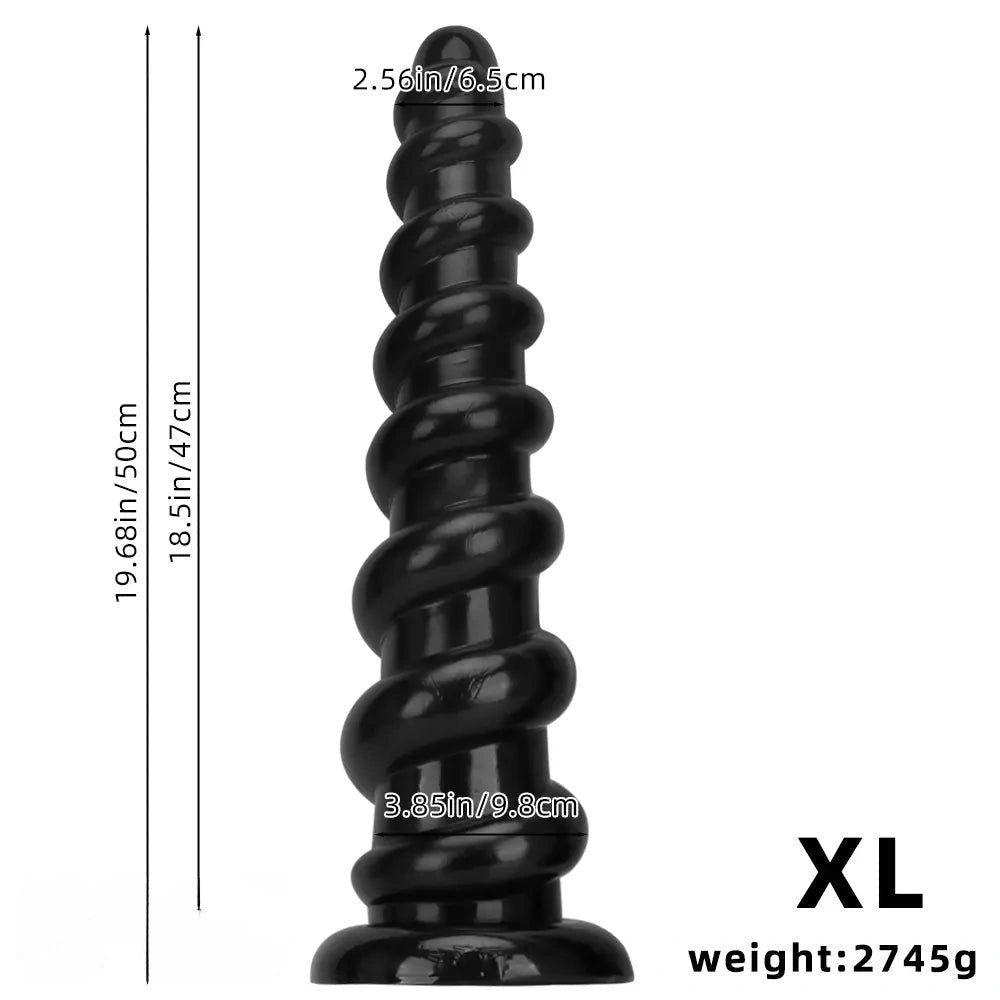 Black ribbed pvc thick dildo, photo 14