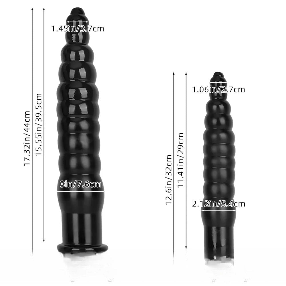Black ribbed pvc anal plug, photo 10