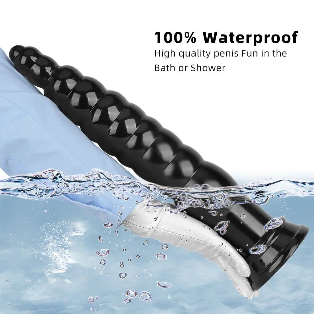Black ribbed pvc anal plug, photo 9