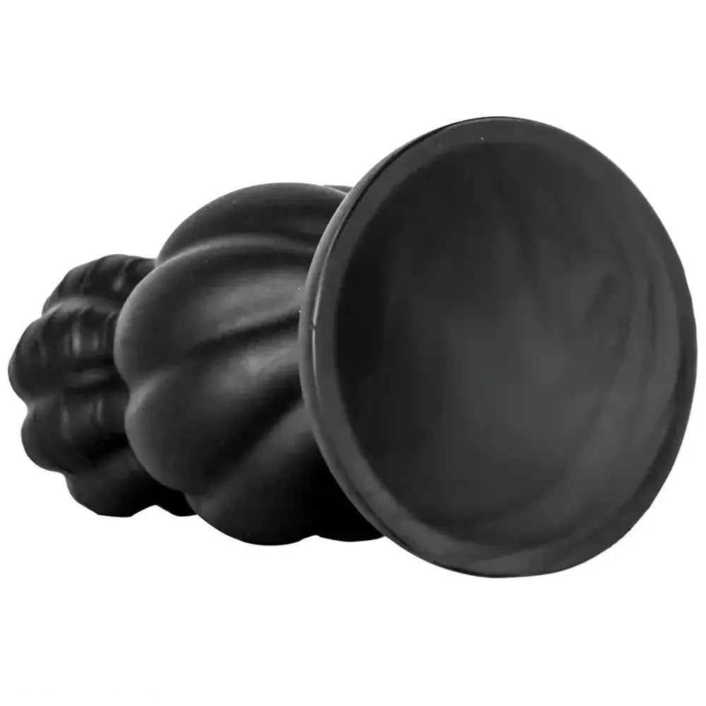 Black ridged silicone anal plug, photo 5