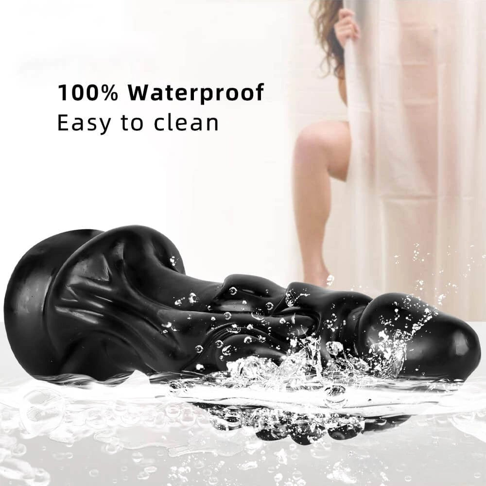 Black textured large dildo, photo 6