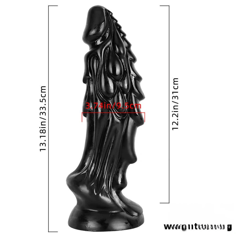 Black textured large dildo, photo 7