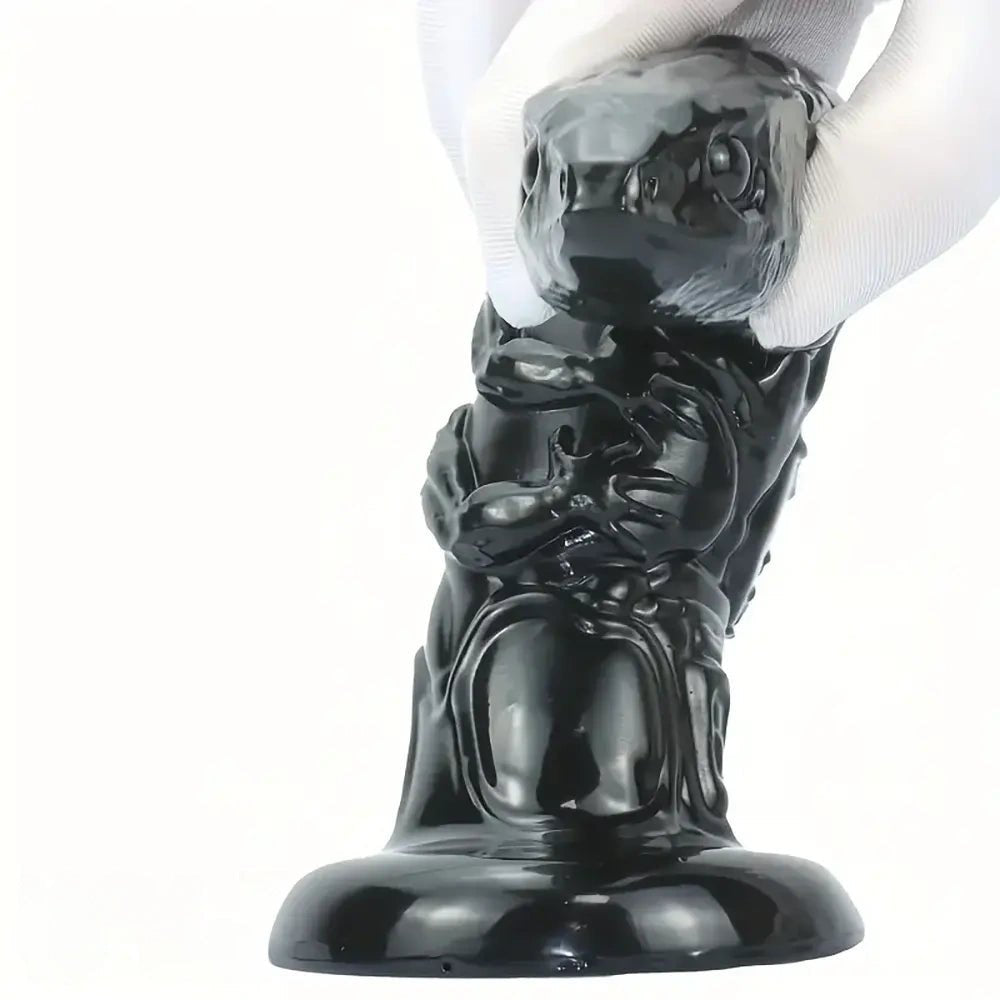Black snake scale textured pvc dildo, photo 2