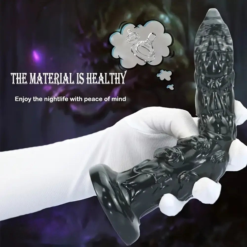 Black snake scale textured pvc dildo, photo 4