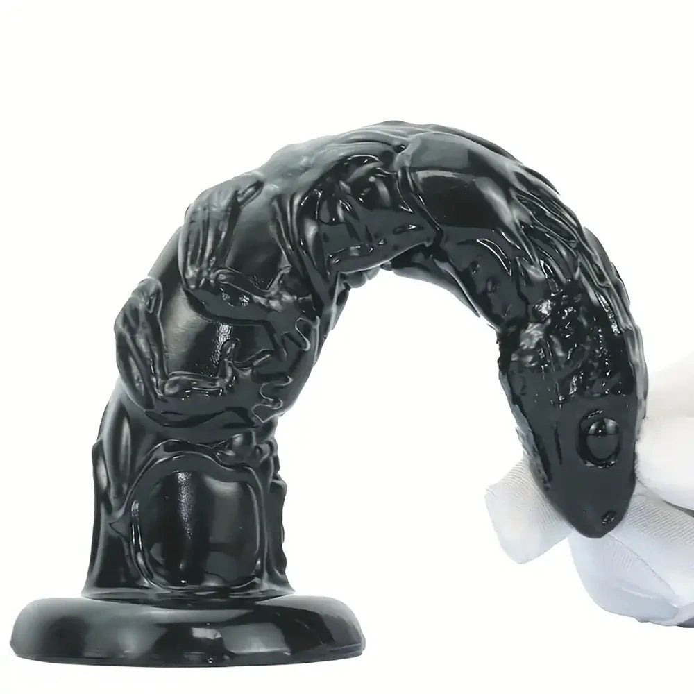 Black snake scale textured pvc dildo, photo 5