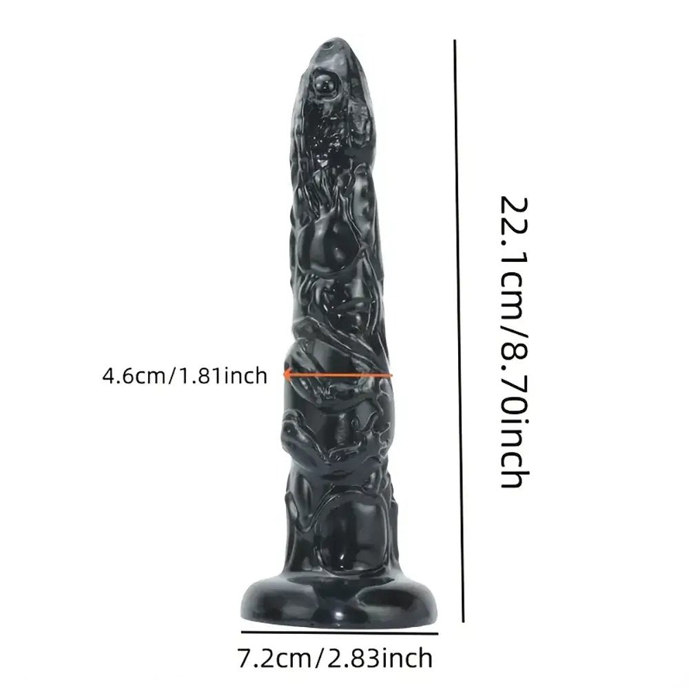 Black snake scale textured pvc dildo, photo 7